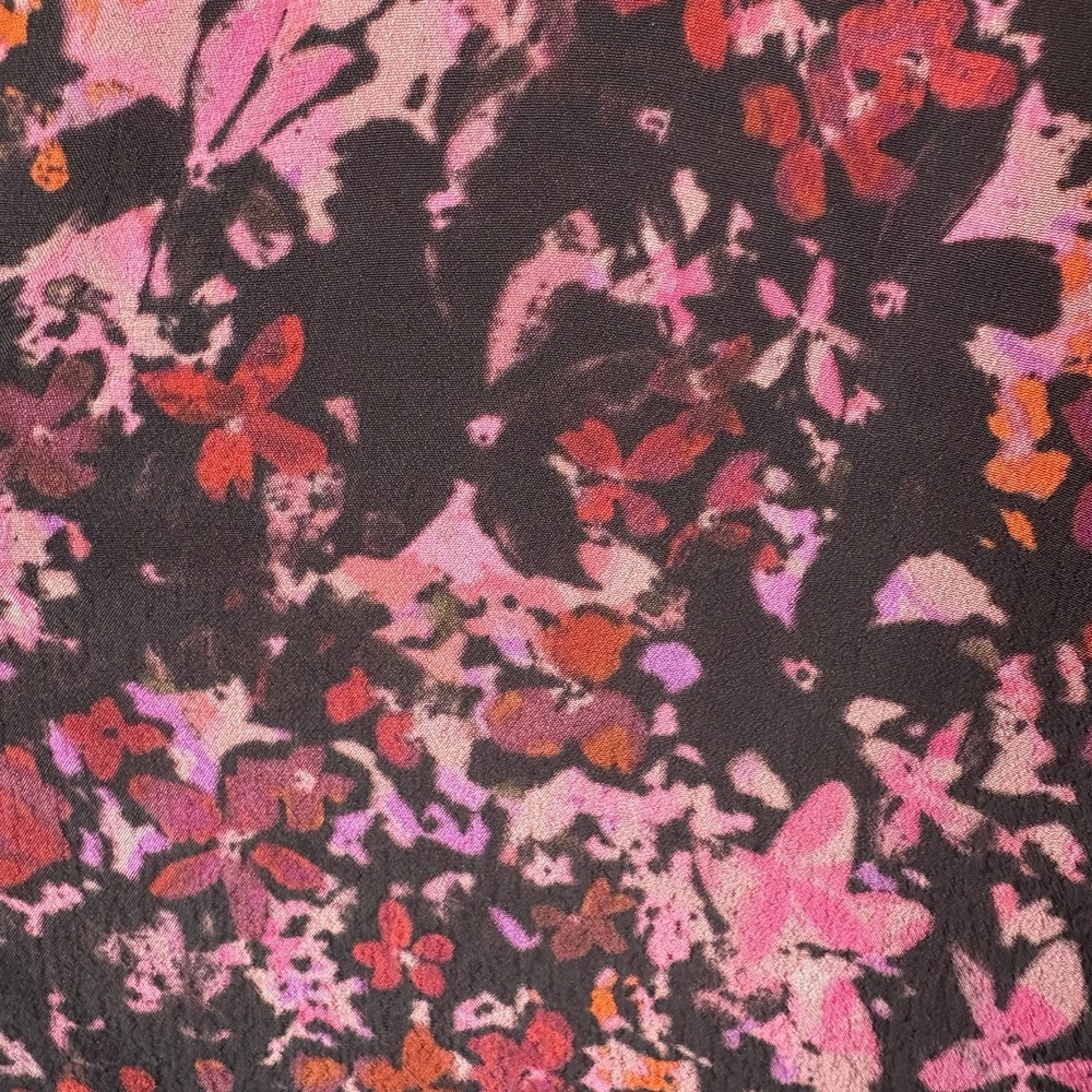Gilner‎ Farrar  Black Red Pink Floral Smocked Long Sleeve Top Size M - Picture 9 of 12